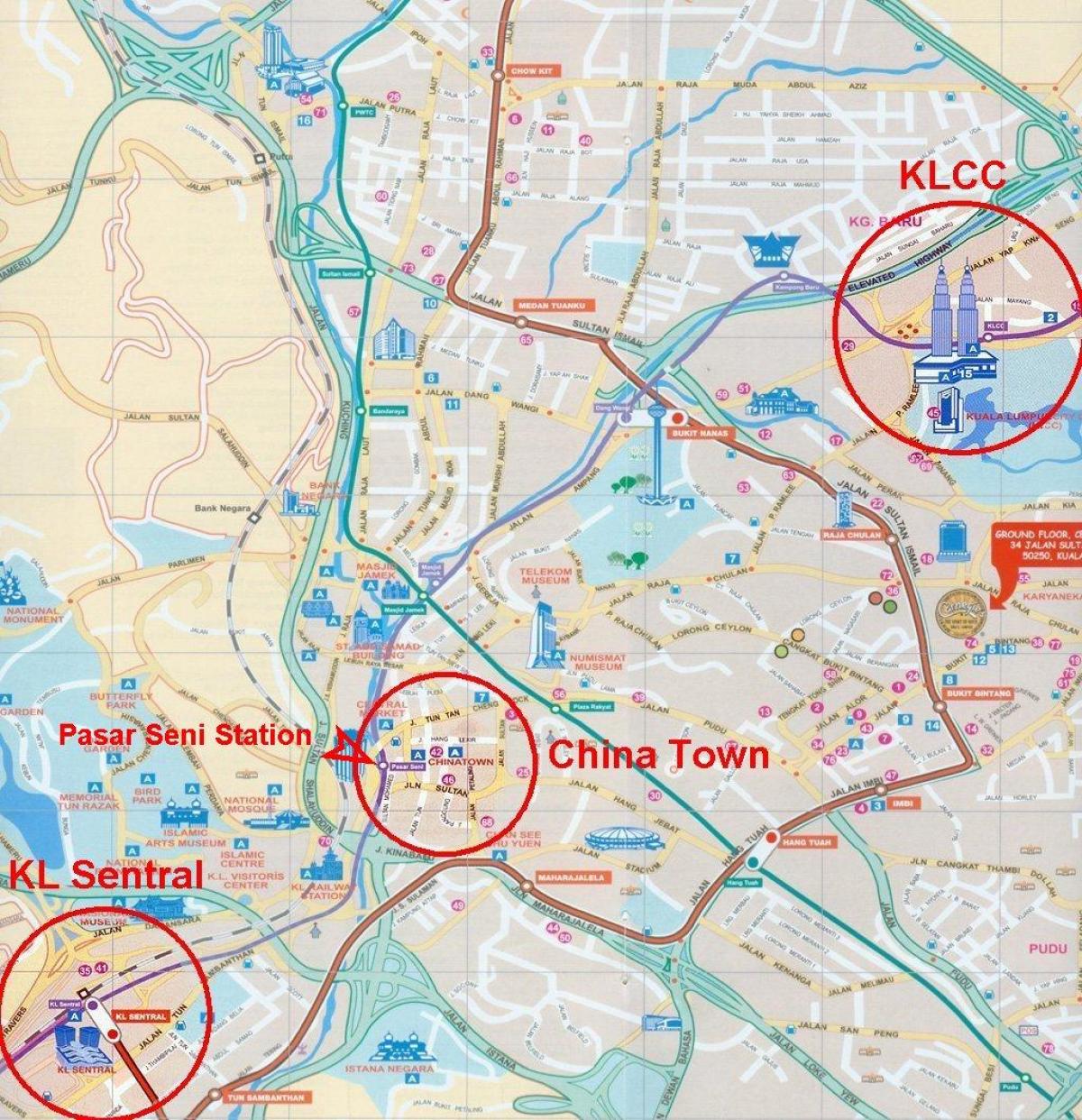 chinatown, kuala lumpurren mapa