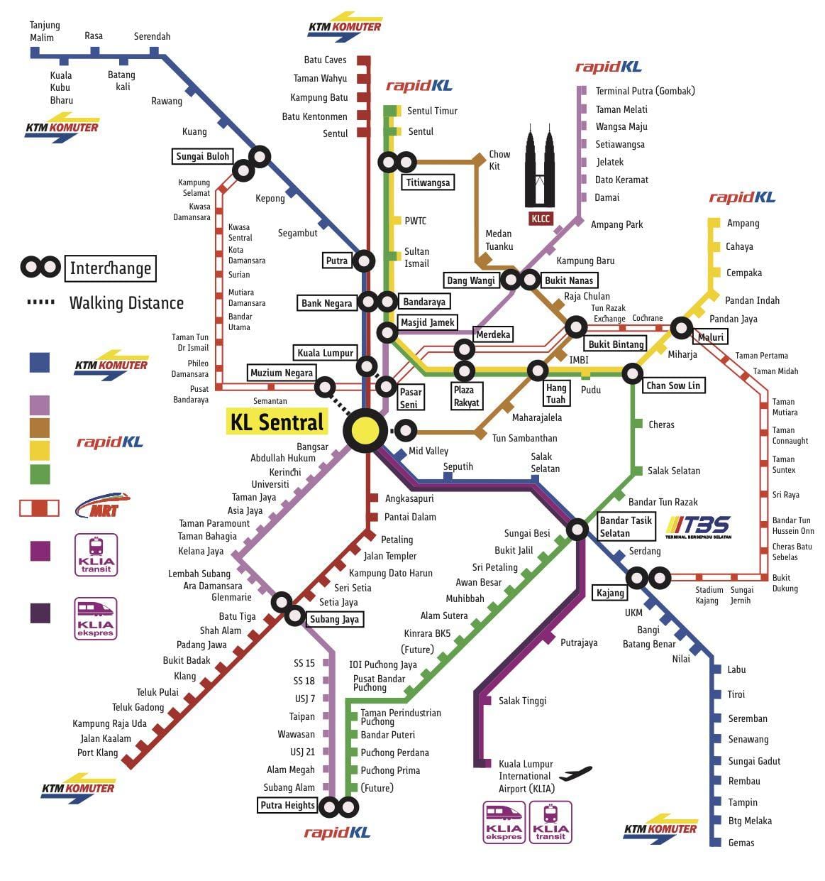 kuala lumpurren garraio mapa