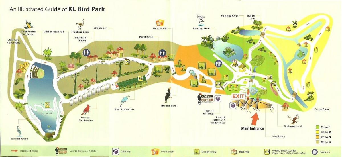 kuala lumpurren hegazti parke mapa