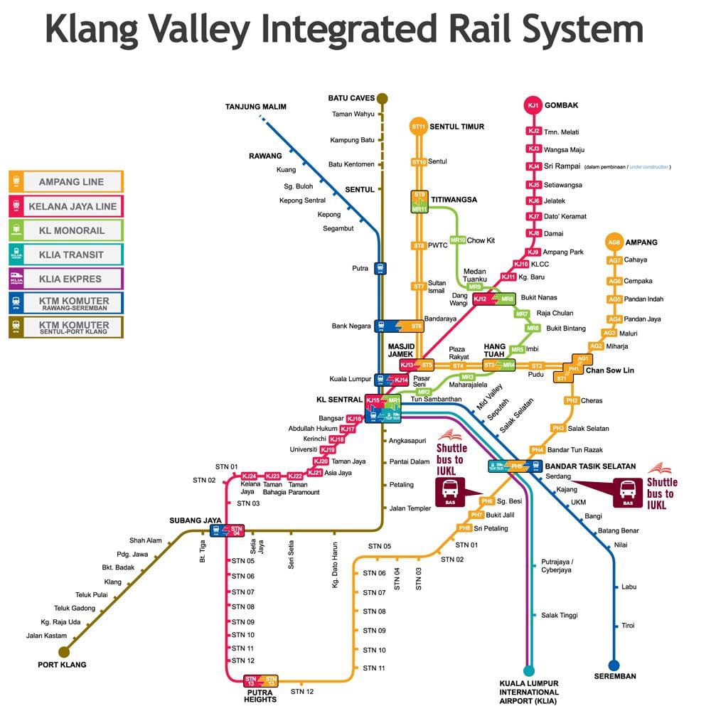 kuala lumpurren tren geltokia mapa