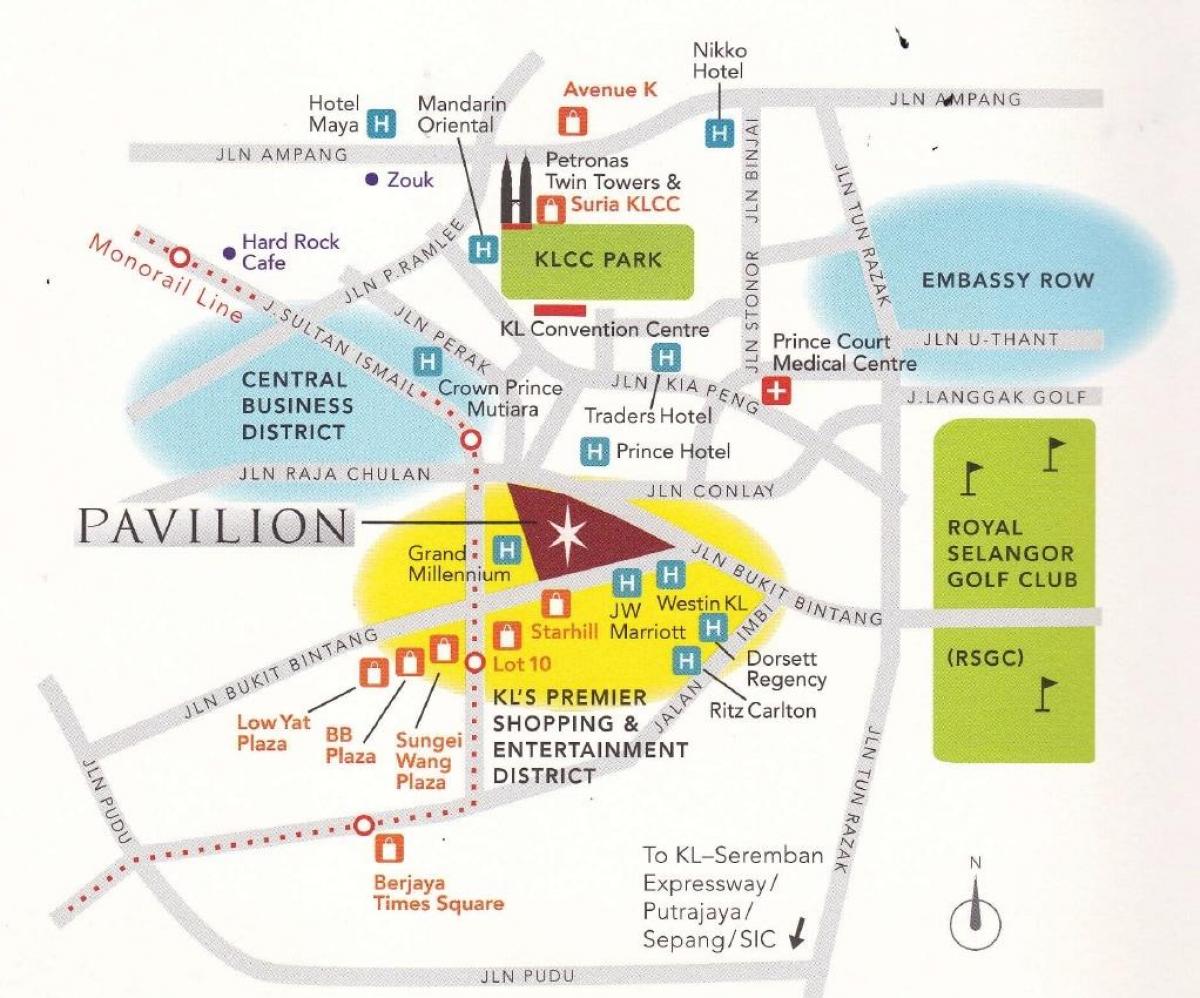 mapa pabilioian mall kuala lumpurren