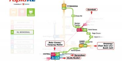 Kuala lumpurren monorail mapa