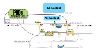 Kuala lumpurren autobus geltokia mapa