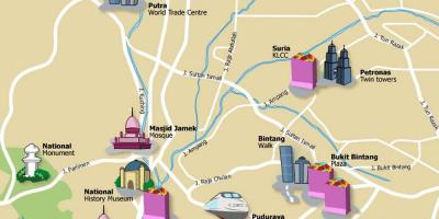 Kuala lumpurren leku interesgarriak mapa
