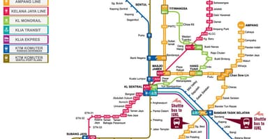 Kuala lumpurren tren geltokia mapa