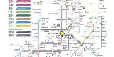 Kuala lumpurren garraio trenbide-mapa