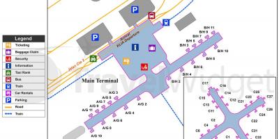Kuala lumpurren aireportuko terminal nagusiaren mapa